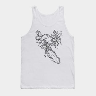 Scary Hands Monster Horror Black Lineart Tank Top